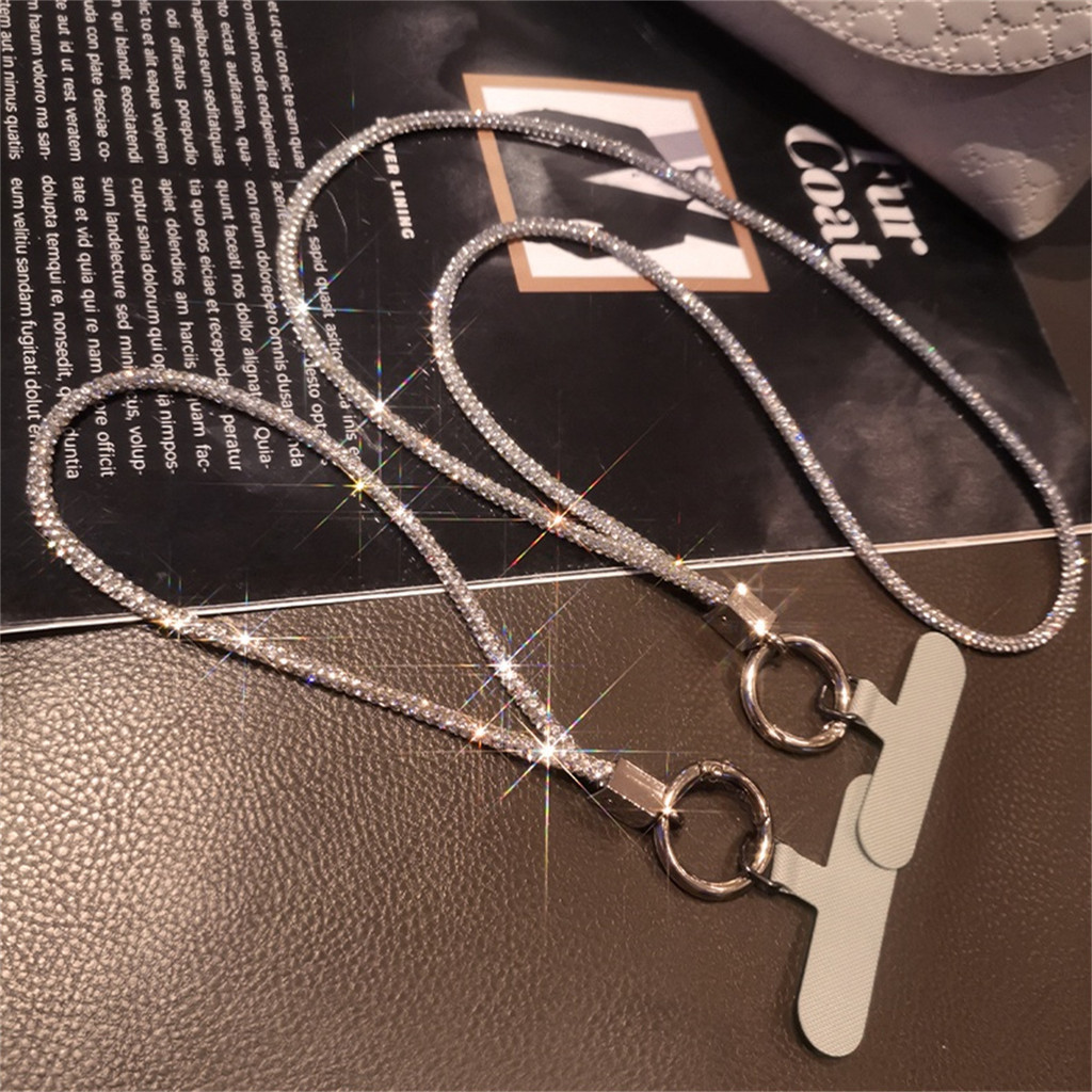 สายคล้องข้อมือ ประดับเพชร หรูหรา สําหรับ iPhone 15 14 13 12 11 Pro Max Samsung OPPO VIVO USB