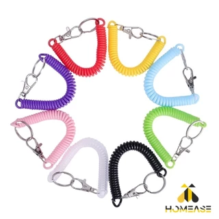 HA พวงกุญแจเชือกยางยืดหลากสี แบบยืดหดได้ Coil Springs Keychain