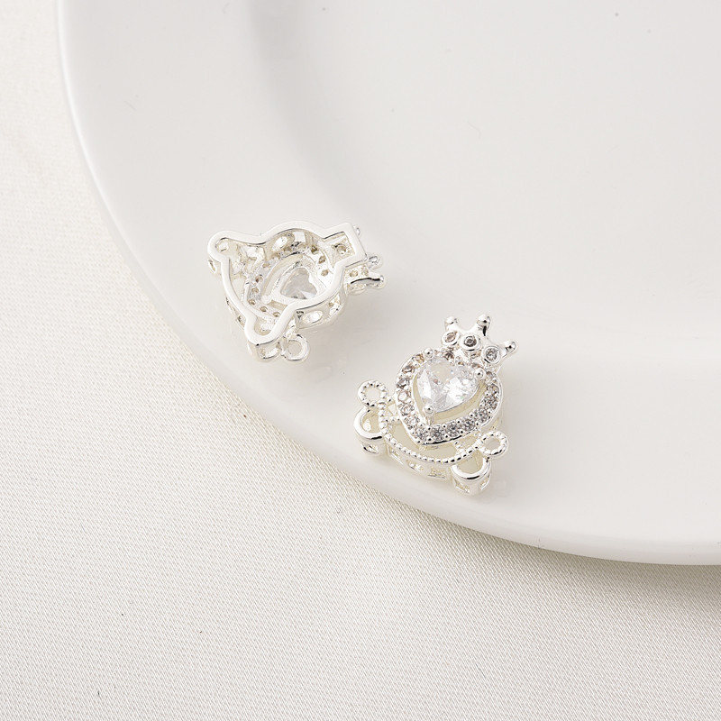 Spacer ลูกปัดทองแดงชุบ 14K ทองแท้ Micro-Inlaid Zircon Crown Four-Way Spacer ลูกปัด Handmade diy สร้อยข้อมือเงินตกแต่งวัสดุ - รูปที่ 7