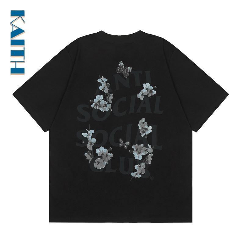 #T61 เสื้อยืด ผ้าฝ้าย พิมพ์ลายกราฟฟิตี้ และตัวอักษร และดอกไม้ และผีเสื้อ ขนาดใหญ่ แฟชั่นยอดนิยม สไตล์เกาหลี และวินเทจ สําหรับผู้ชาย และผู้หญิง