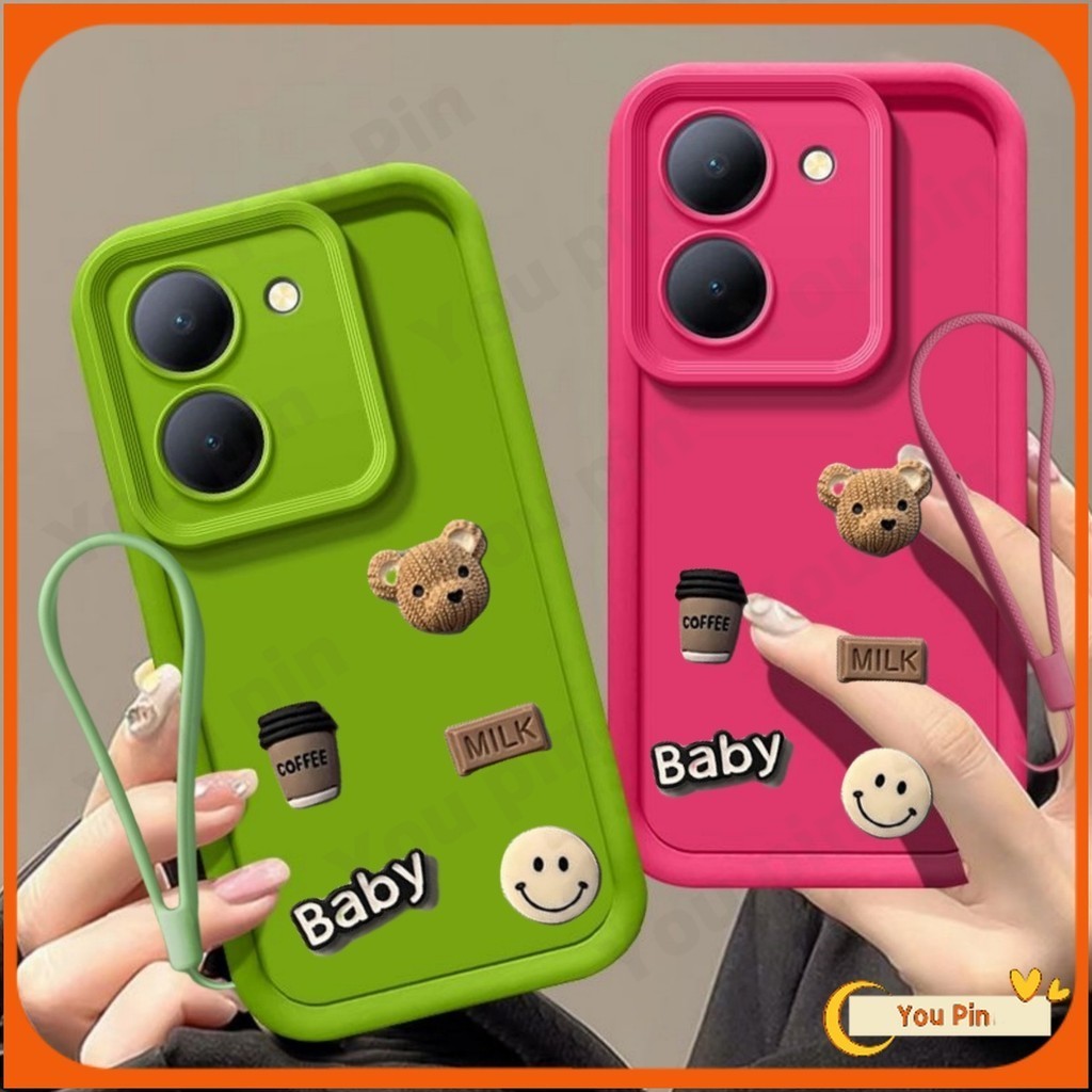 3d Diy สําหรับ Vivo Y03 Y18 Y27S Y36 Y27 4G กรณี V30 V29 Pro V27 Pro Y16 Y22S Y22 Y35 Y02S Y02 Y02T Y15S Y15A Y11 Y20i Y20 เคสสร ้ างสรรค ์ การ ์ ตูนกรณีโทรศัพท ์