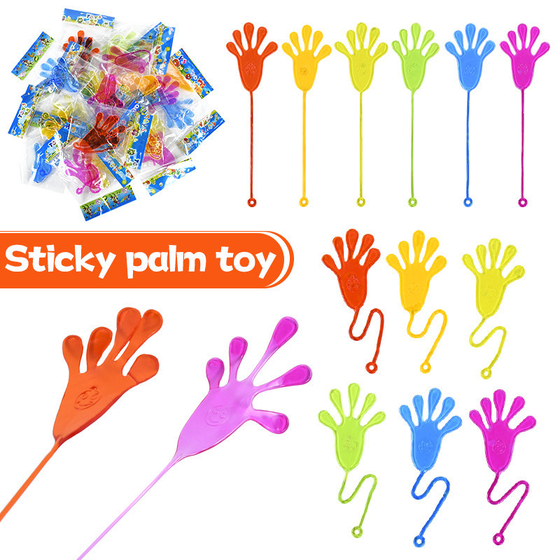 10 ชิ ้ นตลก Sticky มือของเล ่ นยืดหยุ ่ น Sticky Palm Climb Fidget ของเล ่ นเด ็ กวันเกิดโปรดปรานของขวัญ Pinata Filler รางวัล