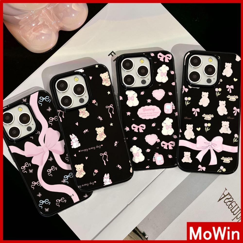 Mowin - สำหรับ iPhone 15 Pro Max เคส ไอโฟน สีดำมัน TPU ซอฟท์เคส กันกระแทกกล้องป้องกัน ลวดลายสวยงาม เข้ากันได้กับ iPhone 14 13 12 Pro Max 11 XR XS Max 7 8 Plus