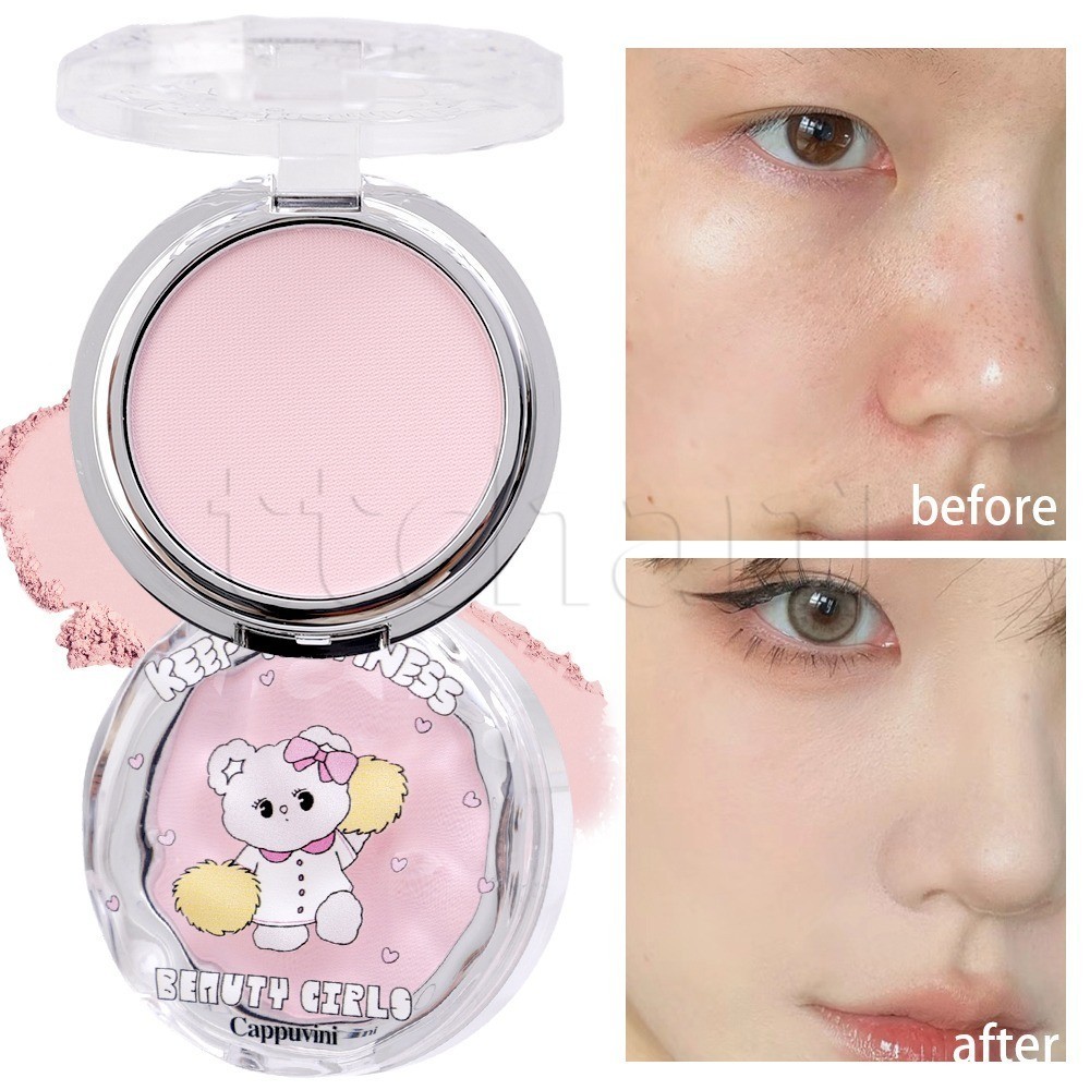 Cappuvini Brighten Skin Base Foundation - น้ําหนักเบา กันน้ํา - เครื่องสําอางแต่งหน้าใบหน้า - Nature Setting Powder - Matte Oil Control Pressed Powder
