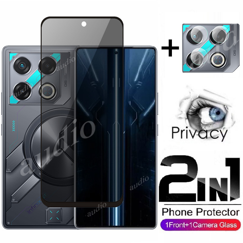 2in1 หน้าจอส่วนตัวพร้อมฟิล์มเลนส์สําหรับ Infinix GT 20 Pro 5G 2024 ความเป็นส่วนตัวป้องกันหน้าจอกระจก