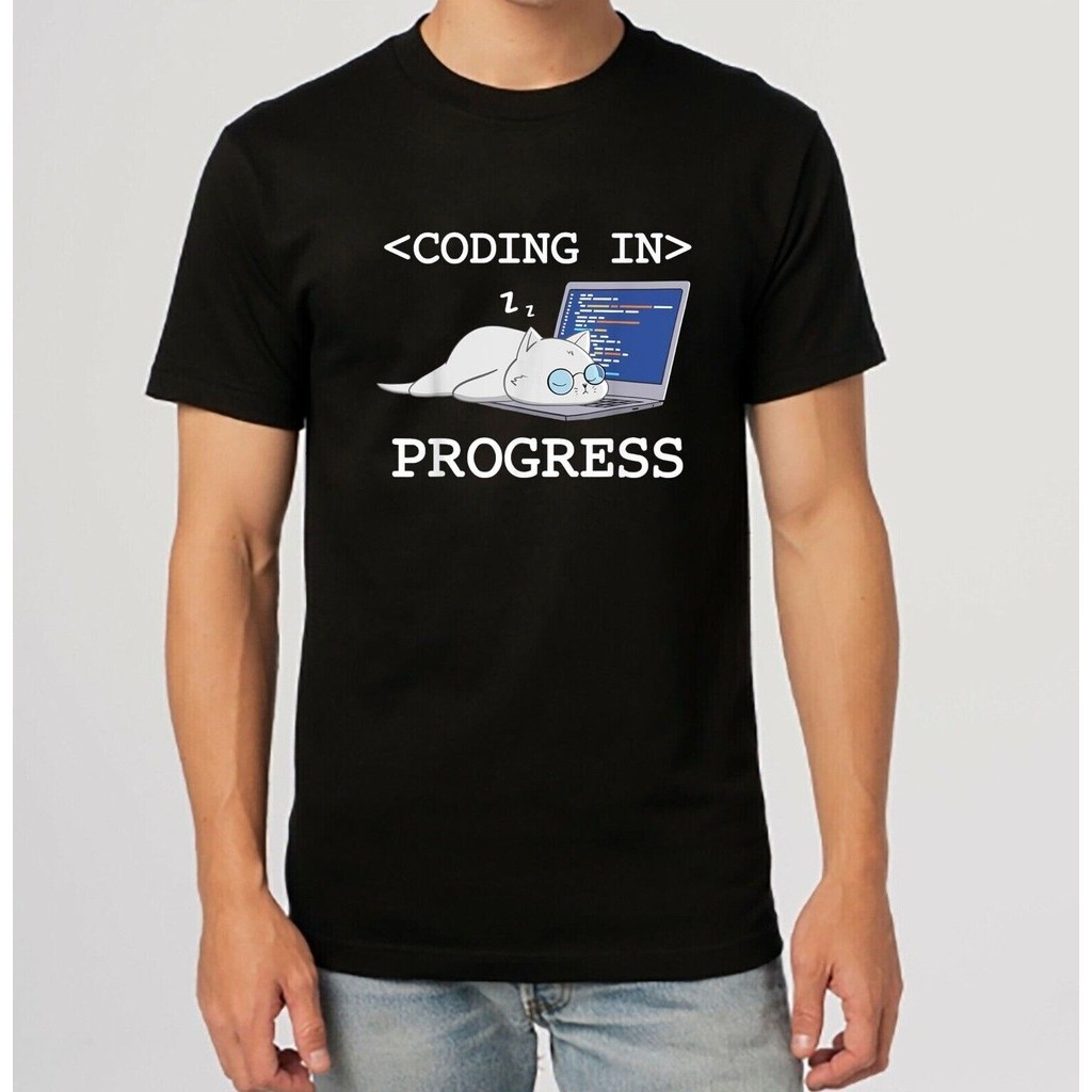 การเขียนโปรแกรมตลก Cat Coding Programmer Developer Tee เสื้อยืด