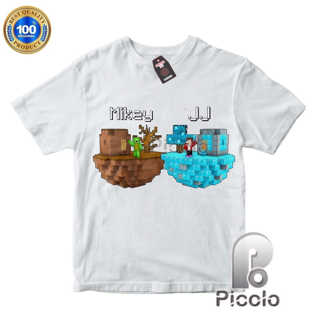 100-150cm (ฟรีชื่อ) เสื้อยืด ผ้าฝ้าย พิมพ์ลายการ์ตูน MIKEY & JJ UNISEX สําหรับเด็ก