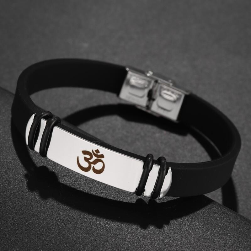 Retro ผู ้ ชายและผู ้ หญิงแฟชั ่ นมุสลิมอัลลอฮ ์ Rune สแตนเลสหนังปรับสร ้ อยข ้ อมือเครื ่ องประดับอุปกรณ ์ เสริม - รูปที่ 4