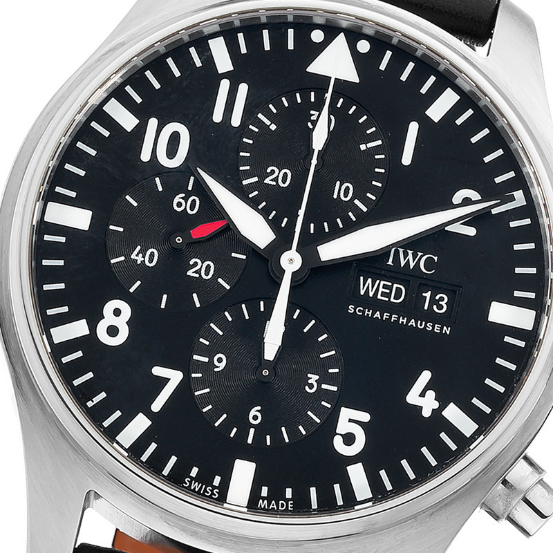 Iwc IWC Pilot Black 43mm Chronograph Automatic Mechanical Men 's Watch IW377709