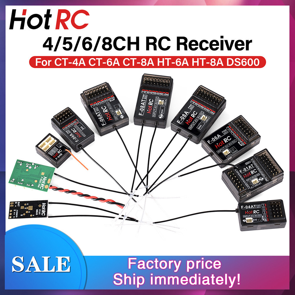 Hotrc 4/5/6/8CH RC Receiver 2.4GHz Multi Channels Receivers พร ้ อม Gyro Long Range สําหรับ CT-4A CT