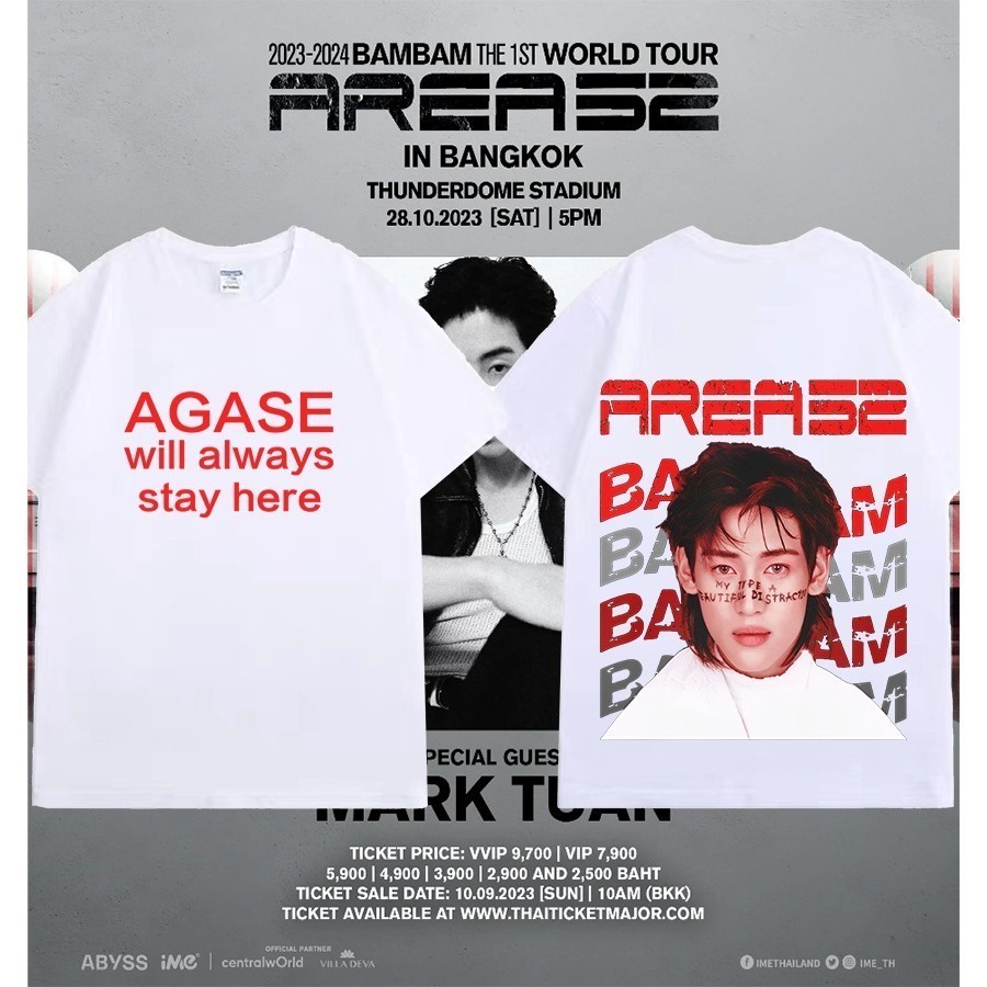 ใหม่ 🔥🔥 คอนเสื้อ BamBam KPOP BamBam คอนเสิร์ต เดี่ยวครั้งแรก แบมแบม เสื้อยืดผ้า Cotton 100%S-5XL