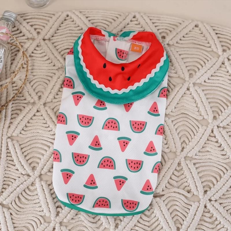 Candy PET PET เสื้อผ้าสุนัขแมวสไตล์บางผ้าเย็นเสื้อกั๊กแตงโมน่ารัก HR-FS-SS - รูปที่ 3