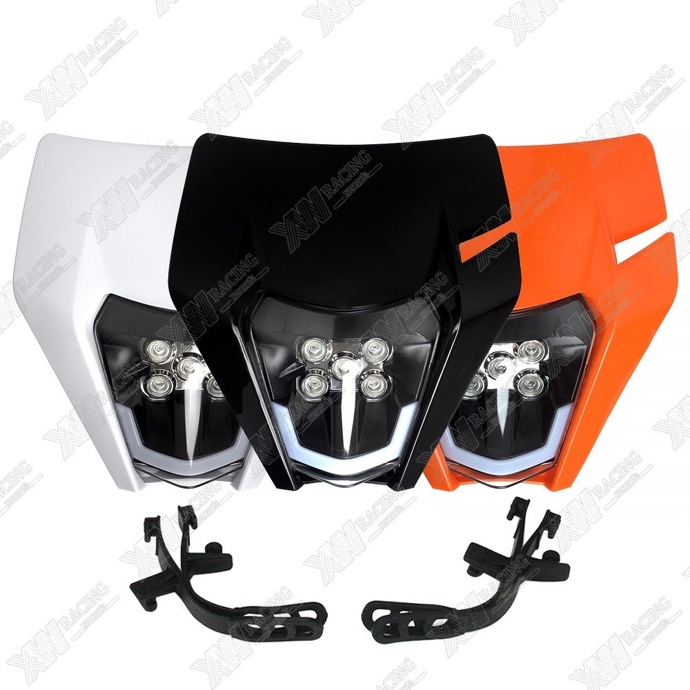XW RACING โคมไฟสากล ไฟหน้า LED สำหรับรถจักรยานยนต์ องค์ประกอบการจับคู่ สำหรับ KTM 250 350 450 Enduro Atv อะไหล่รถจักรยานยนต์ ไฟหน้ารถจักรยานยนต์ แสงอัลตร้าสว่าง