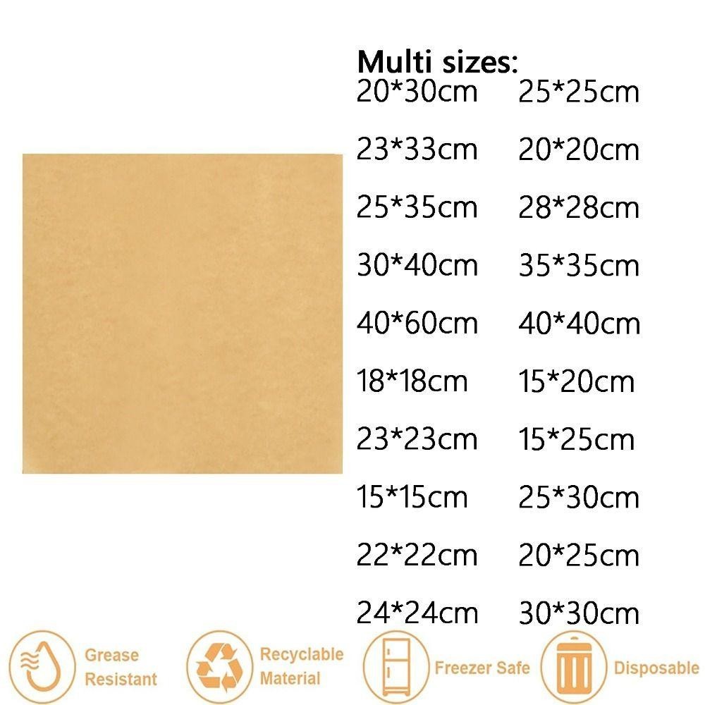 Epoch 100 ชิ้น Deli Wax Paper Sheet, Greaseproof Disposable Sanwich Wrappering Paper, Cookie Mats กระดาษห่ออาหารสีน้ําตาล - รูปที่ 2