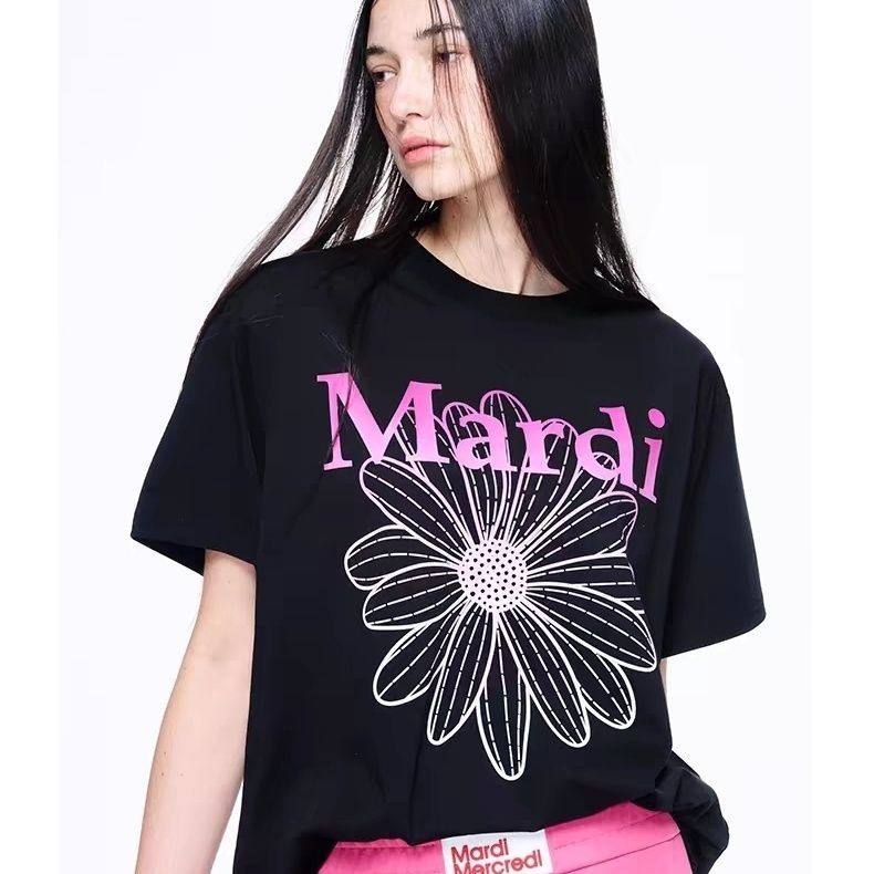 ในสต็อก, unisex top marked ฤดูใบไม้ผลิ/ฤดูร้อนใหม่แฟชั่นสบายๆผ้าฝ้ายแท้อเนกประสงค์ไล่ระดับสี daisy โลโก้พิมพ์เสื้อยืดแขนสั้นขนาดใหญ่ XS-3XL
