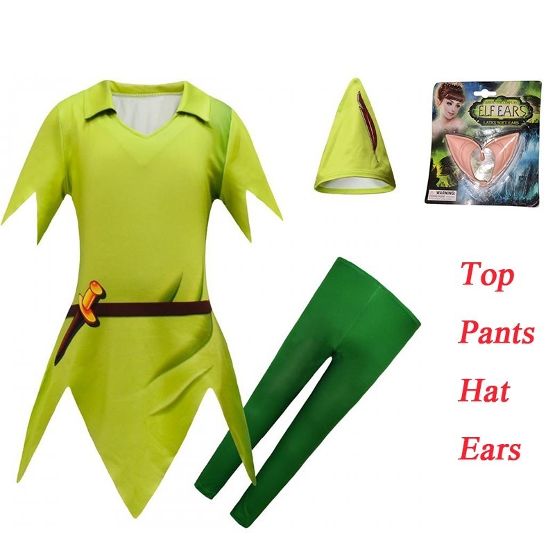 Peter Pan Cosplay Costume ปีเตอร์แพนสีเขียวการตั้งค่า