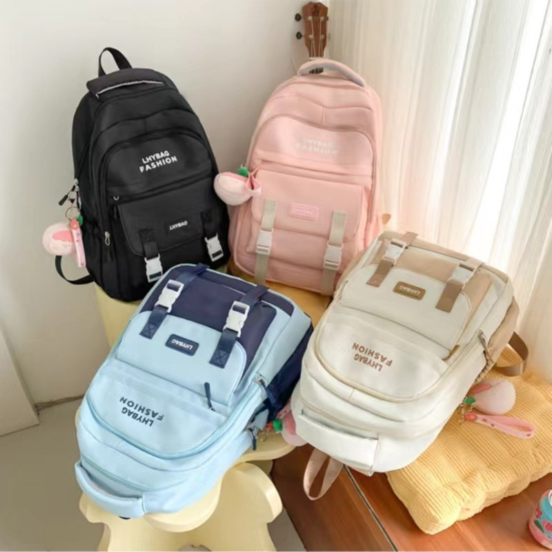 Korean Ins Backpack 15.6 Inch Large Capacity Bagpack Casual Versatile School Bag