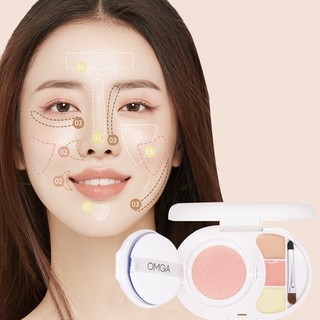 2สี คุชชั่น รองพื้น CC ครีม คอนซีลเลอร์ ธรรมชาติ ให้ความชุ่มชื้น แยก ติดทนนาน รองพื้น 2in1 เครื่องสําอางแต่งหน้า