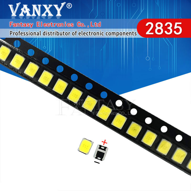 200pcs 0.2W SMD 2835 LED โคมไฟลูกปัด 20-25lm สีขาว/วอร์มไวท์ SMD LED ลูกปัด LED ชิป DC3.0-3.6V สําหร