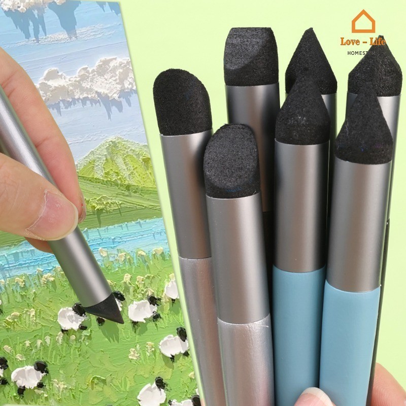 3 ชิ้น/เซ็ต Soft Head ฟองน้ําสี Shaper จิตรกรรมแปรง - Oil Pastel Blending Rub ปากกา - Art Graffiti Smudge Supplies