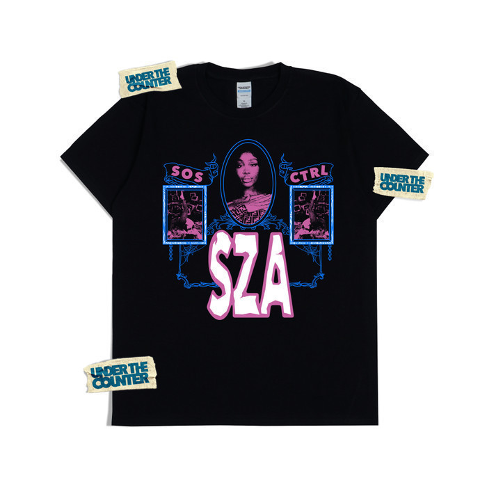 👕👕SZA shirt ใหม่ SZA Bootleg T-Shirt (White/Black) - Hitam, SUnisex