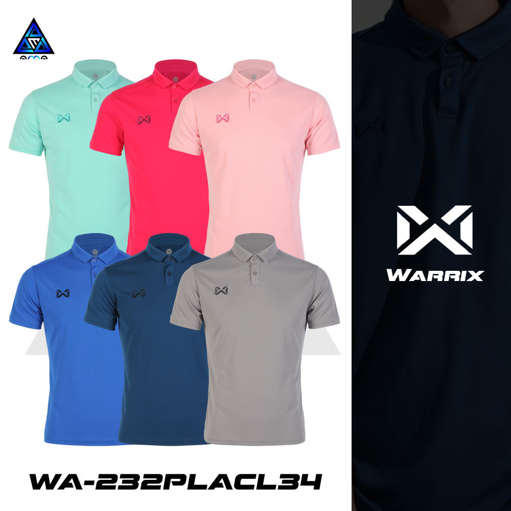 **ลดแล้วลดอีก30%** WARRIX รุ่น PIN รหัส WA-232PLACL34 วาริกซ์ เสื้อโปโลชายและหญิง ชุด 2 ของแท้100%