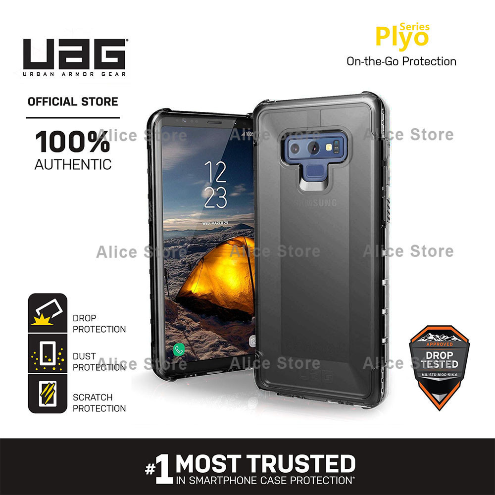เคสโทรศัพท ์ UAG Plyo Series สําหรับ Samsung Galaxy Note 9 พร ้ อมฝาครอบป ้ องกันการหล ่ นทหาร - สีเทาเข ้ ม