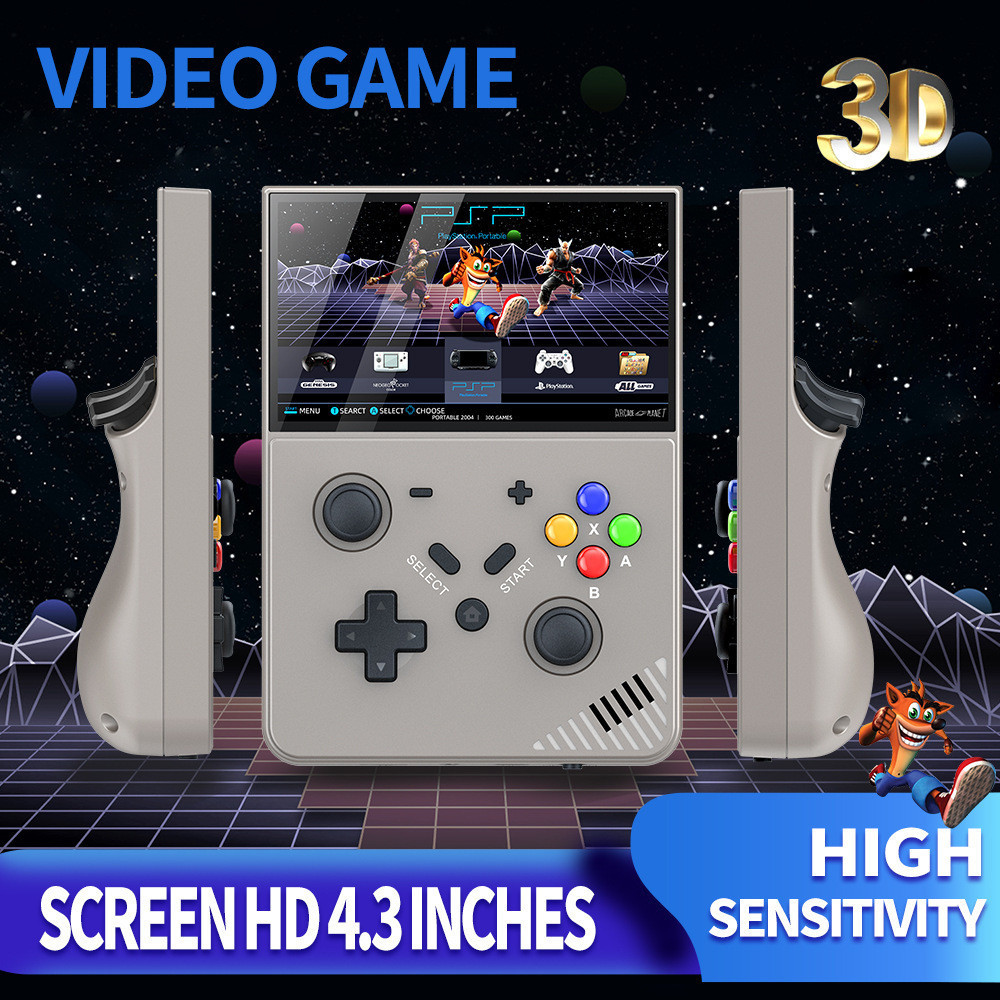 พร ้ อมสต ็ อกใหม ่ M18 มือถือ R43pro เกมคอนโซล 3D Arcade 4K HD ขนาดใหญ ่ PSP God of War PS1