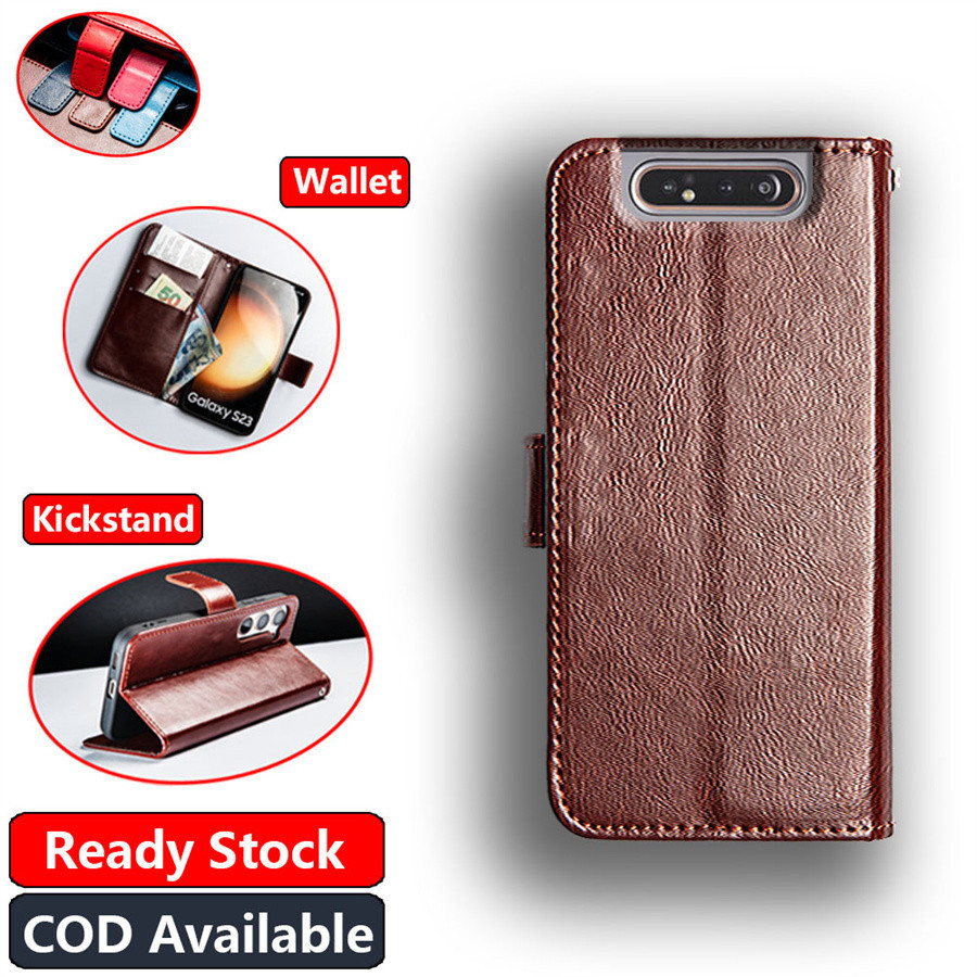 Samsung Galaxy A80 A90 SM-A805FDS Vintage Classic Leather Wallet Folio Case Flip Notebook Style Cover with Magnetic Closed Kickstand Card Slots
