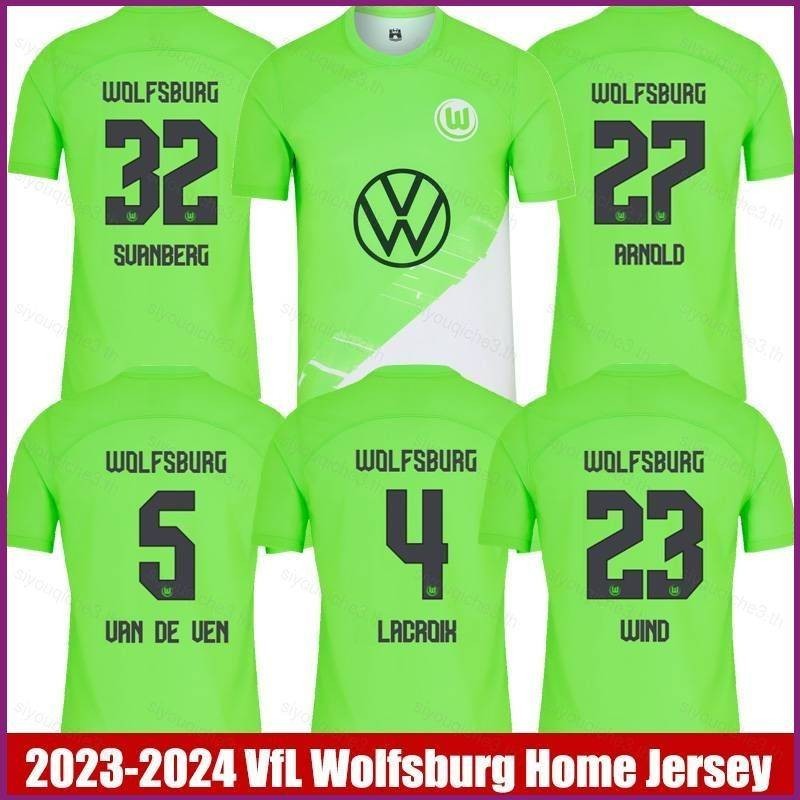 2023-2024 VfL Wolfsburg Home Jersey Lacroix VanDeVen Arnold Svanberg Wind Football Tshirts Unisex Plus ขนาด