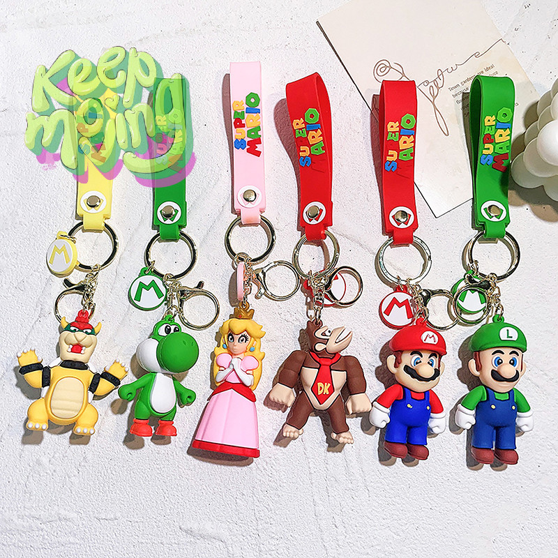 Keepmoved น ่ ารัก Super Mario Bros พวงกุญแจเกม Mario Figure Key Chain สร ้ างสรรค ์ การ ์ ตูนกระเป ๋ า Ch อุปกรณ ์ เสริมสําหรับเด ็ กวันเกิด Party ของขวัญใหม ่