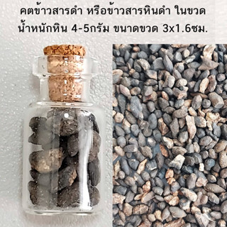 คตข้าวสารดำ หรือข้าวสารหินดำ ในขวด (น้ำหนักเฉพาะหิน 4กรัม ขน…