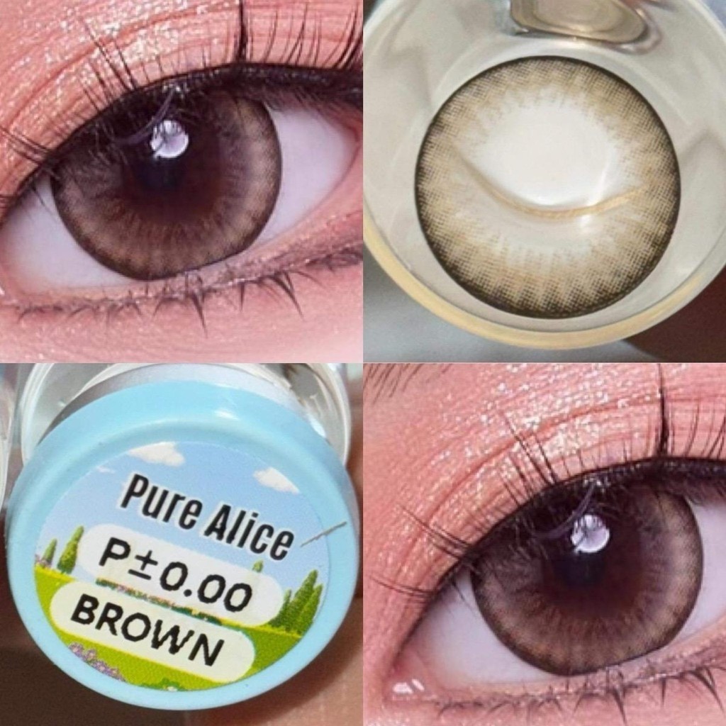 PureAliceBrown ขนาดตาโต กรองแสงuv เลนส์แท้จดทะเบียนถูกต้อง ผ่านอย.ไทย บิ๊กอายส์ Bigeyes