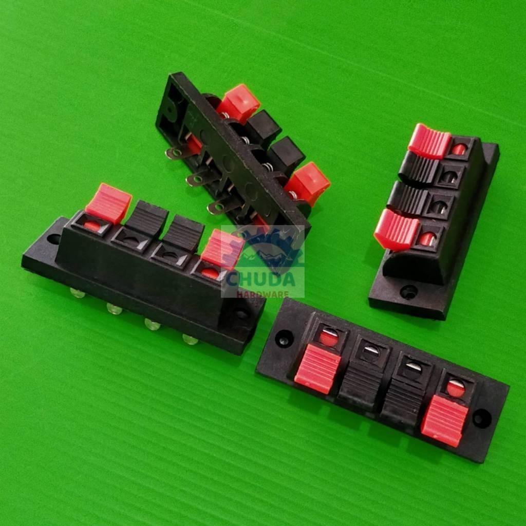 ขั้วต่อลําโพง แท็บลำโพง เครื่องเสียง ลําโพง Speaker Terminal Box Push in Jack Spring Load #STB-SL05 (4P) (1 ตัว)
