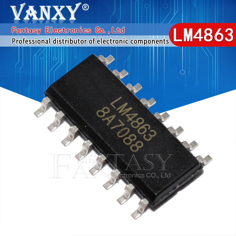 10pcs LM4863 SOP-16 LM4863S SOP SMD LM4863D DIP-16 ส่วนประกอบอิเล็กทรอนิกส์