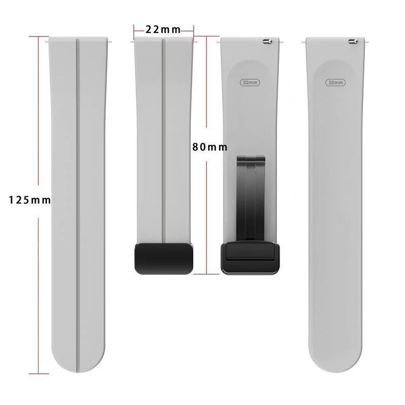 20 มม.22 มม.สายนาฬิกาซิลิโคนหัวเข็มขัดแม่เหล็กกีฬา Quick Release Universal สร้อยข้อมือสําหรับ Samsung Galaxy Watch 3/4/5/5Pro/6