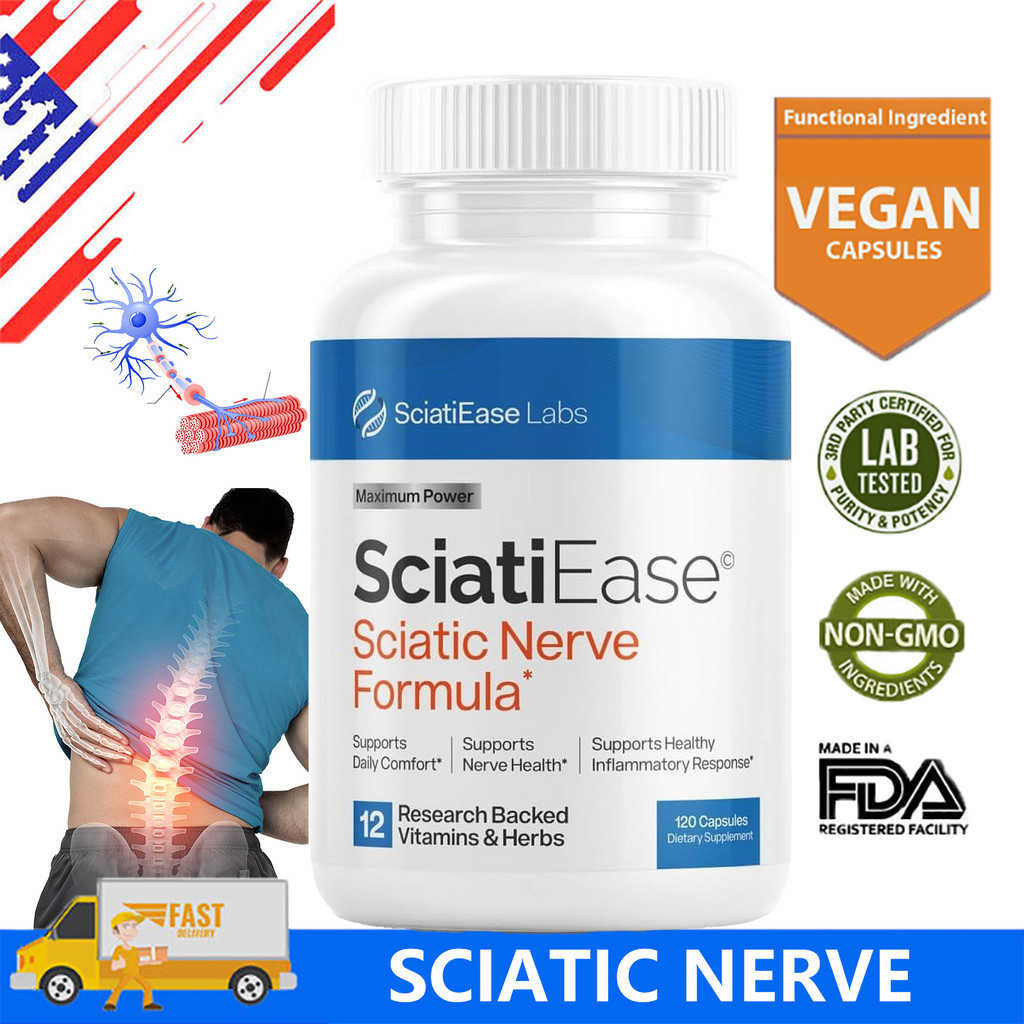 Sciatiease Sciatic Nerve Health Support - เสริมด ้ วย AlphaPalm, Pea, Vitamin B Complex
