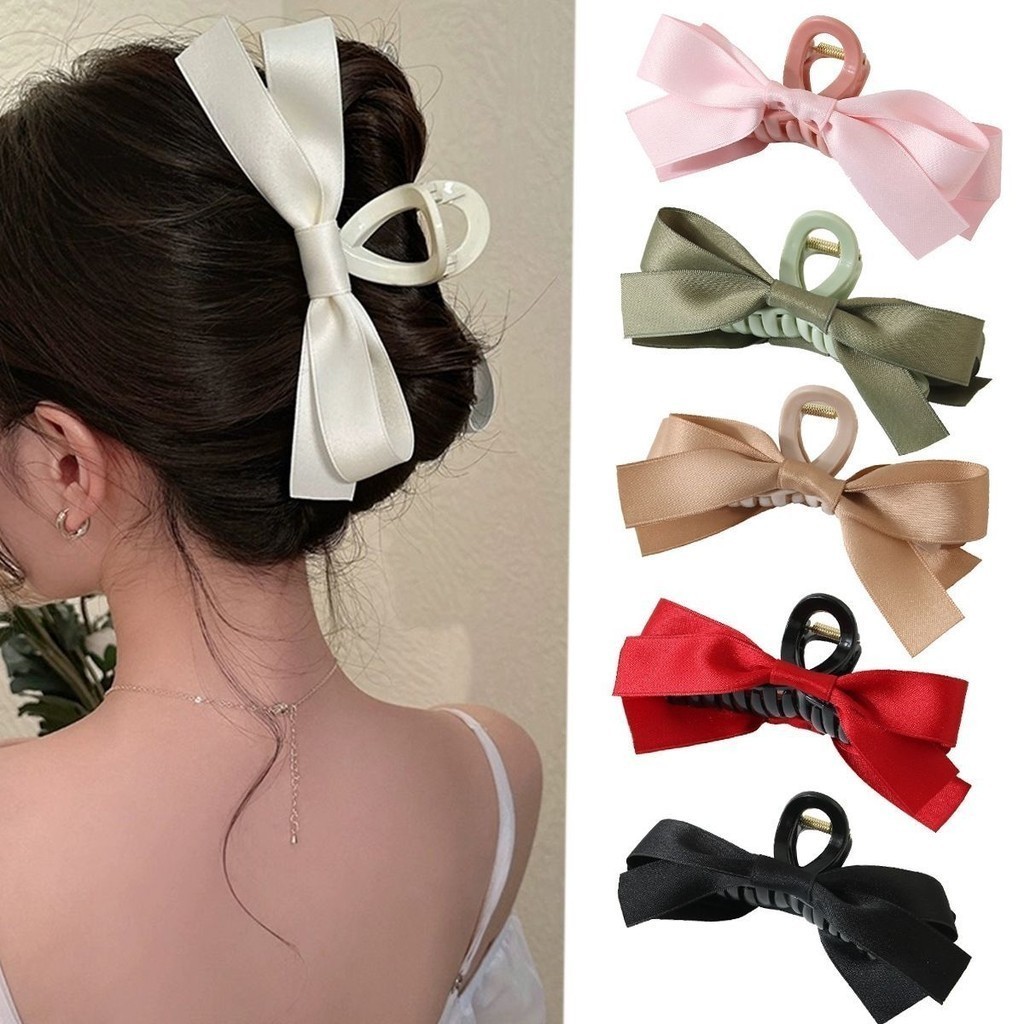 15เซนติเมตรสีทึบผ้าโบว์กิ๊บสุทธิสีแดงรูปแบบใหม่อเนกประสงค์ที่สง่างามที่เรียบง่ายแฟชั่นฉลามคลิปอุปกรณ์ผม