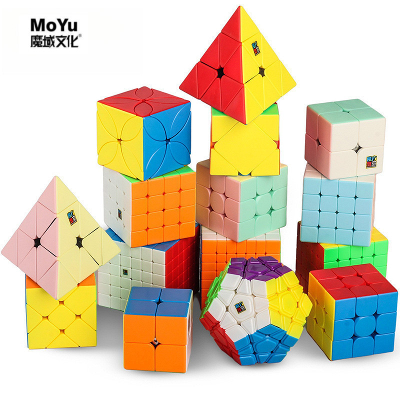 Moyu Speed Cube 2x2 3x3 4x4 5x5 Megaminx พีระมิด Skew Stickerless Macaron Magic Cube ปริศนาของเล ่ น