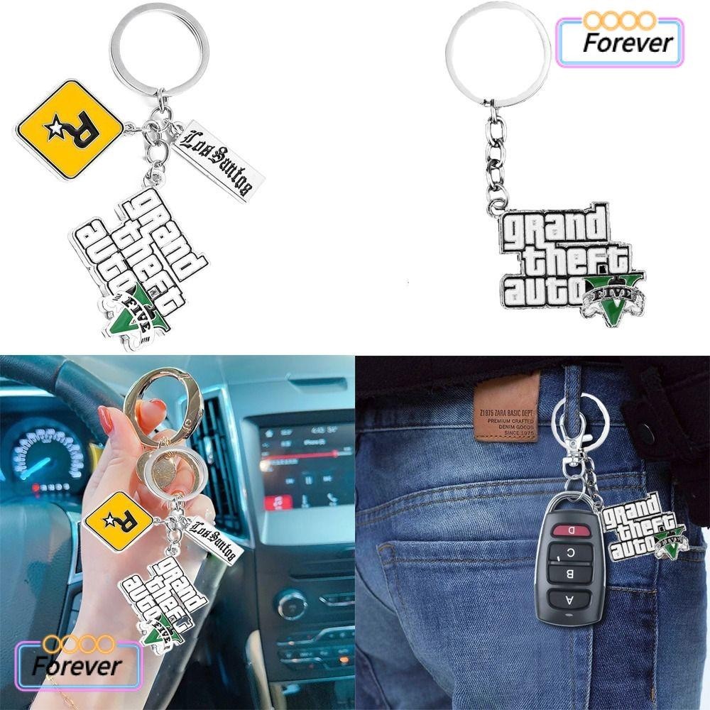 Forever Key Holders, จี ้ กระเป ๋ า GTA V Grand Theft เกมอัตโนมัติ PS4 GTA5 พวงกุญแจรถจี ้ แฟนของขวัญพวงกุญแจแฟชั ่ นแหวนผู ้ ชายผู ้ หญิง