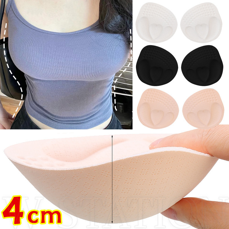 ผู้หญิง Thicken Latex หน้าอก Pad - Push Up ใส่ Bra Paddings - ฟองน้ําโฟมถ้วย Mats - สําหรับชุดว่ายน้ําบิกินี่ Brassiere - ที่มองไม่เห็น, ลบ, ระบายอากาศได้ - ชุดชั้นในอุปกรณ์เสริม