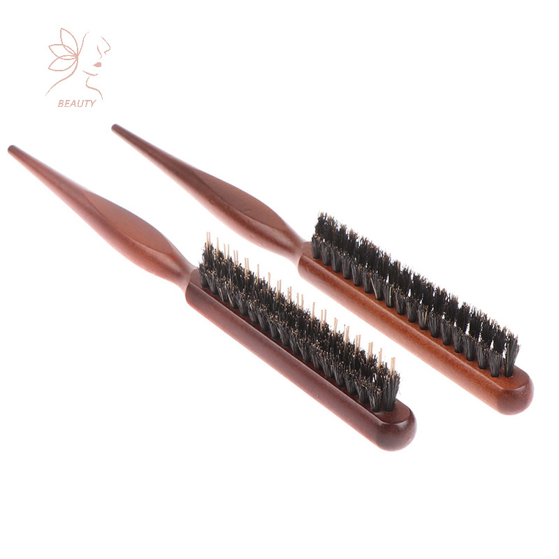 [maybeauty ] Salon Comb Hair Teasing Brush Handle Back Comb Natural Boar Bristle {TH }