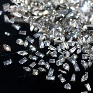 [maybeauty] 50 ชิ้น/เซ็ตด้านล่างแบนเล็บ Rhinestones Glitter เงินคริสตัลตกแต่งเล็บ DIY วัสดุเล็บ Charm อุปกรณ์เสริม {TH}