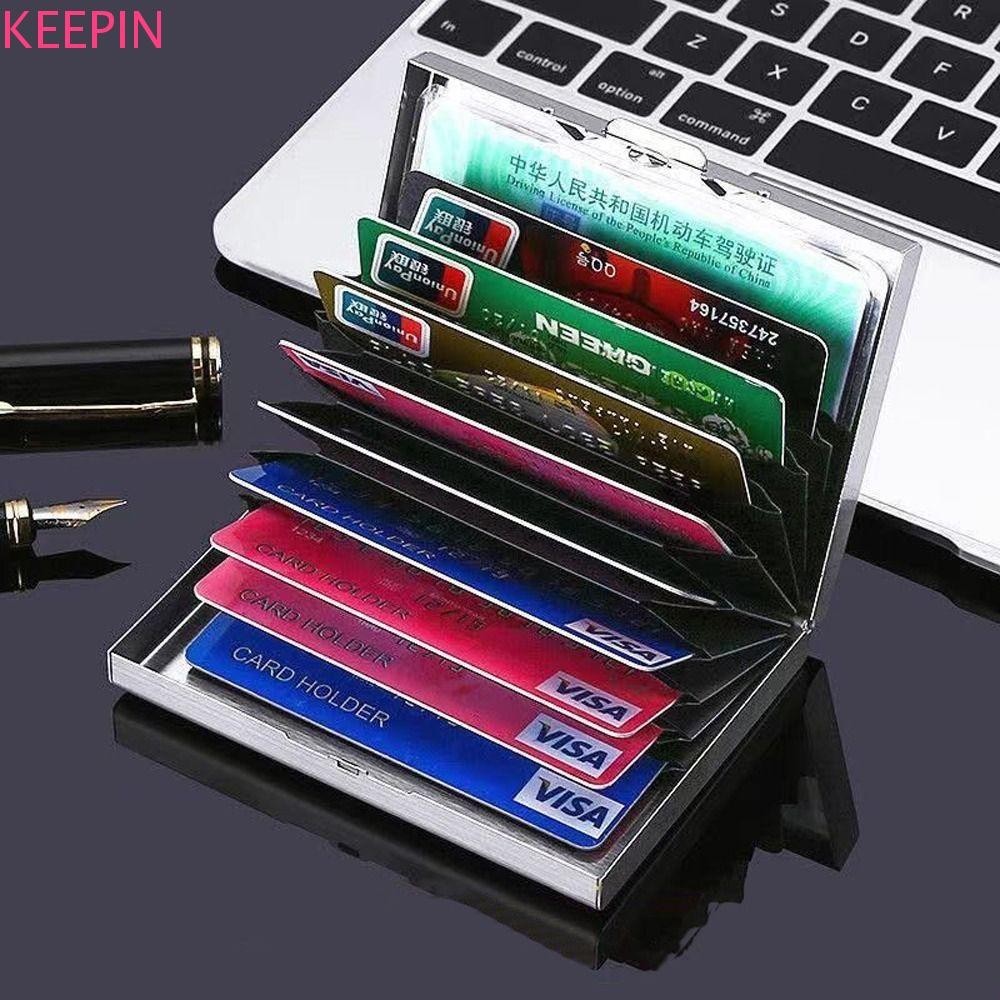เก็บผู้ถือบัตรธุรกิจ,10ช่องเสียบการ์ดสแตนเลสกรณีป้องกันแม่เหล็ก,หรูหราหลายบัตรบิตบัตรอัลบั้มธนาคารหนังสือเดินทางกรณีบัตรสา