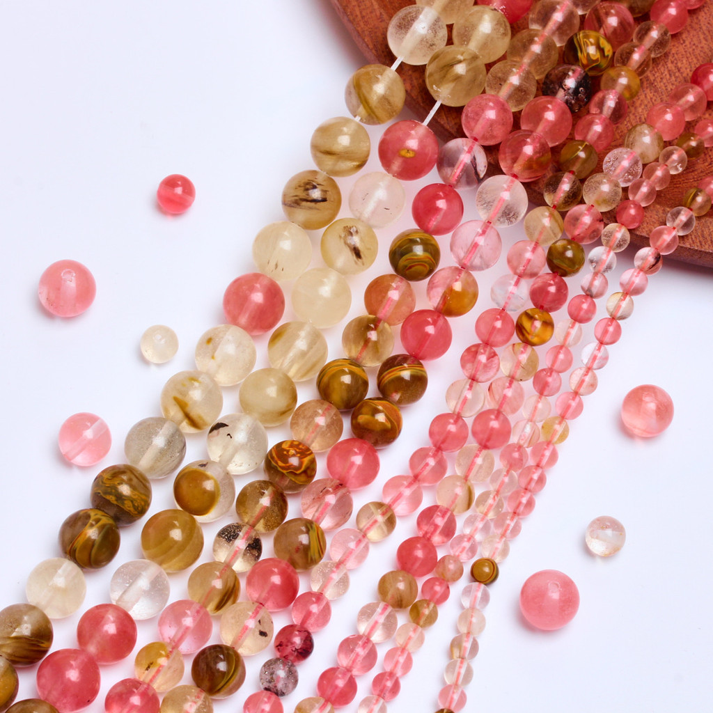 20-40 ชิ ้ น 4-10 มม.หินธรรมชาติ Charm Smooth รอบหลวมลูกปัดสําหรับ DIY สร ้ อยข ้ อมือเครื ่ องประดับทําอุปกรณ ์ เสริม