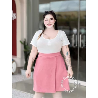 A013🍭🍡กระโปรง-กางเกง สาวอวบ เอว 30-44" สะโพก : 38-50" ผ้าวูลเวฟนุ่มยืด ใส่สบาย สีสันสดใส