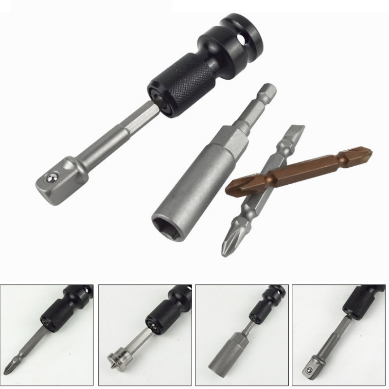 ข้อต่อแปลงบล็อก ข้อต่อบล็อกลม อแดปเตอร์ หัวแปลงบล็อกลม1/2 แกนหกเหลี่ยม 1/4 ใส่ดอกไขควง ดอกสว่าน พร้อมส่ง - รูปที่ 4