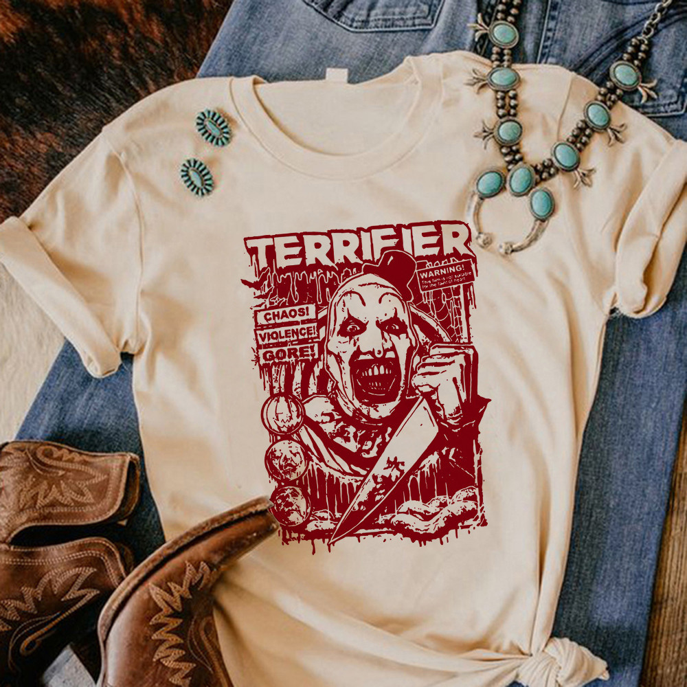 Terrifier เสื ้ อยืดสตรีสตรีทแวร ์ เสื ้ อผ ้ ามังงะหญิง