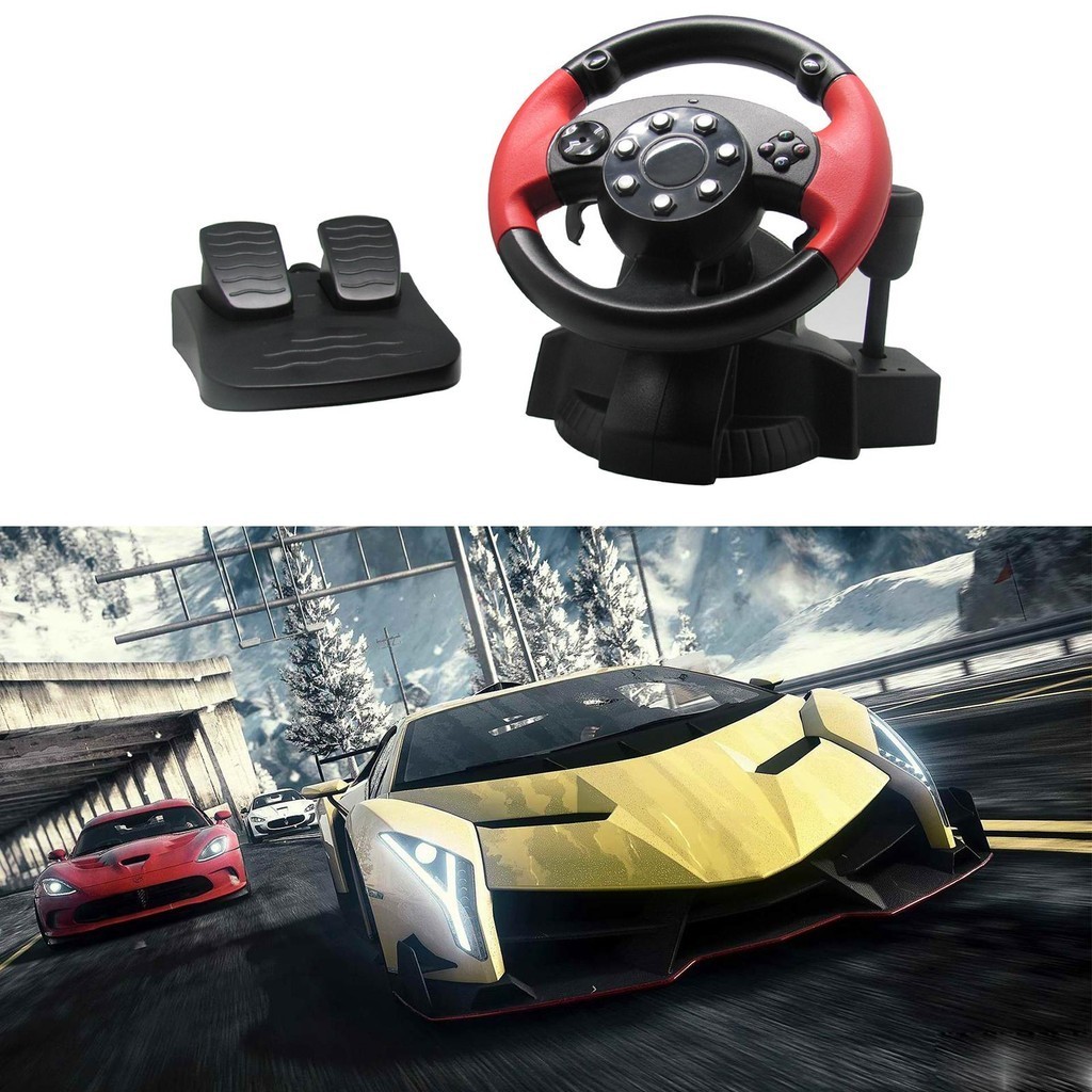 [fareastTH] Gaming Racing Simulator PC พวงมาลัยและคันเหยียบสําหรับควบคุมพวงมาลัย ชุดพวงมาลัยเกมแข่งรถ PC และแป้นเหยียบ สําหรับรถแข่ง