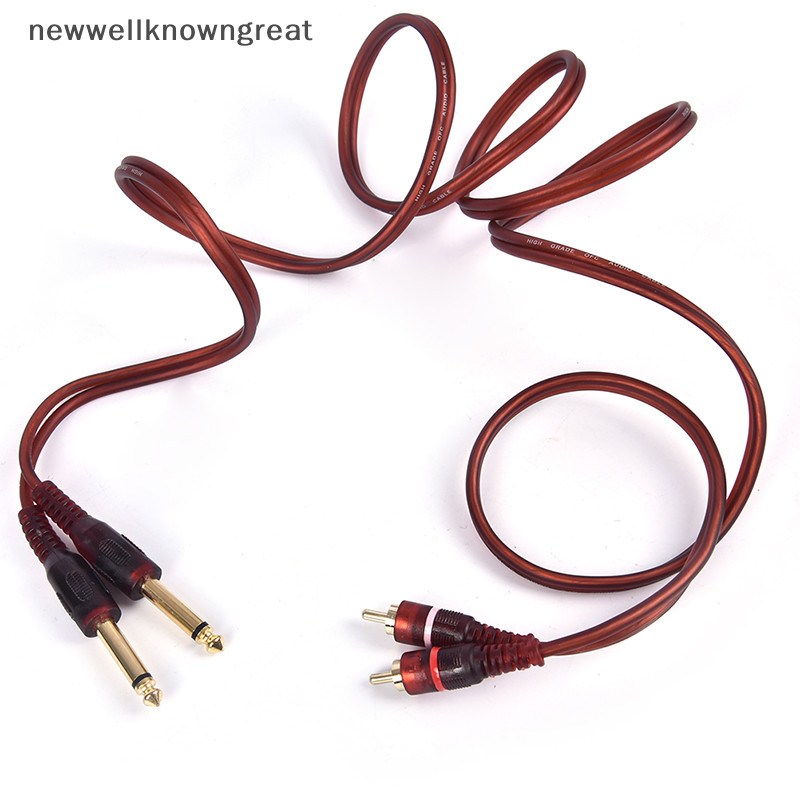 Newwellknowngreat 1.5M Cable , Dual RCA Male to Dual 6.35 มม . 1/4 นิ ้ วชายผสมสายสัญญาณเสียง CAD